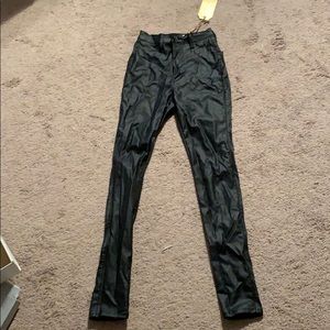 Faux leather high waisted pants